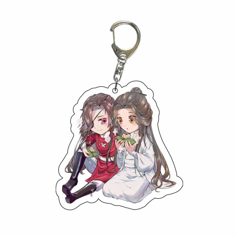 Creative Anime Tian Guan Ci Fu Acrylic Keychain Xie Lian Hua Cheng Figures Key Chains Mo Dao Zu Shi Pendant Decoration Fans