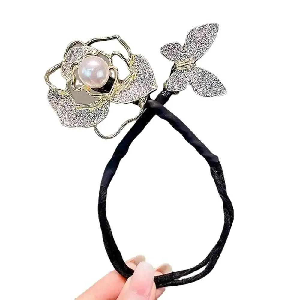Whale Tail Rhinestone Flower Hair Clip Hair Bun Maker Bundle Lazy Hair Curler Hair Accessories Hair Styling Tool