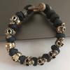 Retro Punk Skull Paracord Bracelet For Men Handmade Woven Style With Adjustable Size