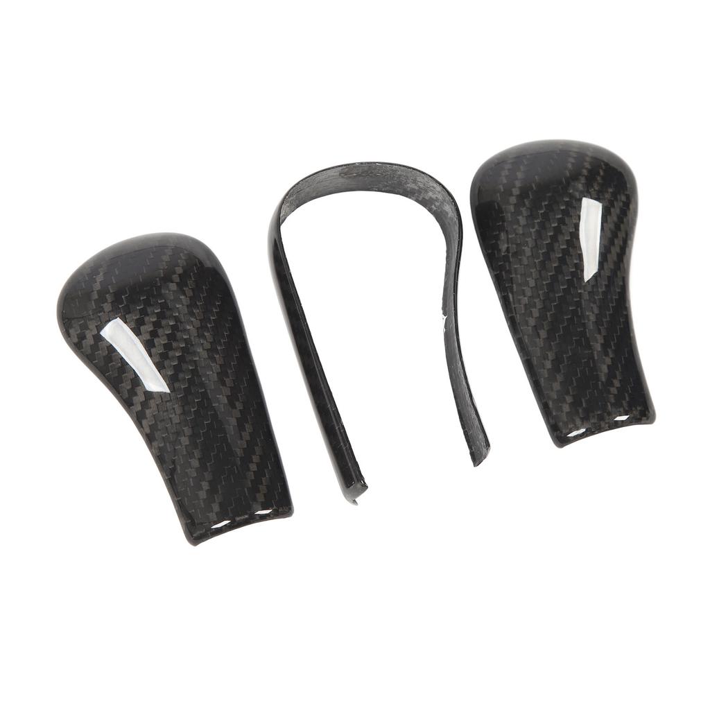 3Pcs Gear Shift Knob Cover Trim Protective Carbon Fiber Gear Shifter Cap Cover Interior Accessories