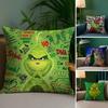 Federa Decorativa Natalizia - 45×45cm, Abbinamento Colori Rosso-Verde, Regalo di Capodanno, Copricuscino da Divano per Decorazione Ufficio e Casa