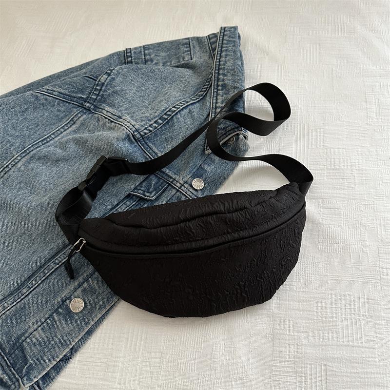 

Корейская версия персонализированной повседневной поясной сумки для мобильного телефона, японская модная спортивная нагрудная сумка для женщин 2024 года, красивая простая сумка-мессенджер чёрный