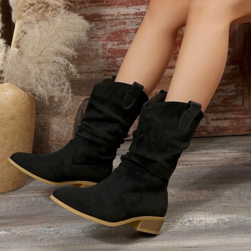 Hehe Stivali Capispalla Donna Estate Moda Europea Casual Multi-Abbinabili Stivali alla Moda Tacco Spesso Stivale Singolo