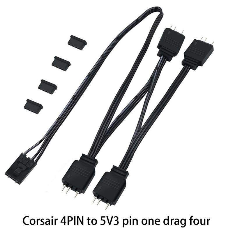 4Pin auf 5V 3Pin ARGB Splitterkabel für ARGB Hub und Lüfterbeleuchtungssteuerung Für HDLL120 Splitter Verlängerungskabel