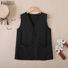 ZANZEA Women Summer V-Neck Casual Sleeveless Tank Tops
