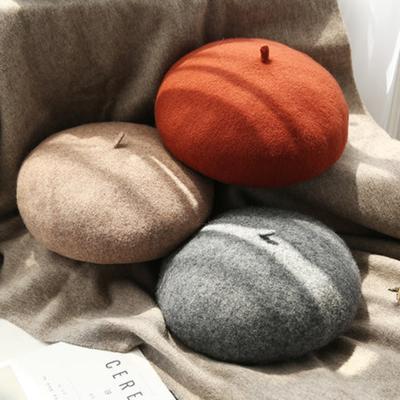 Autumn Winter Hat Korean Woolen Beret Cap Women's Retro Versatile Artist Hat Japanese Youth Fashion Pumpkin Hat