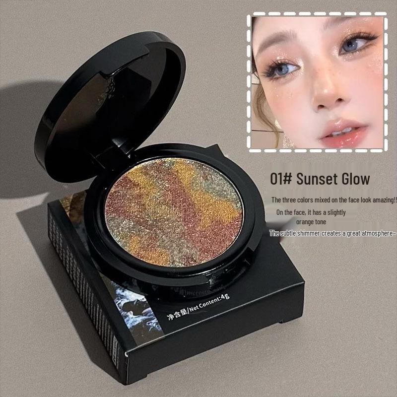 Art Value Vibrant Shimmer Eyeshadow: Explosive, Shimmery, Potato-Mash Texture, Five-Flower Pork Hue, Single Color for Full Eye Makeup.