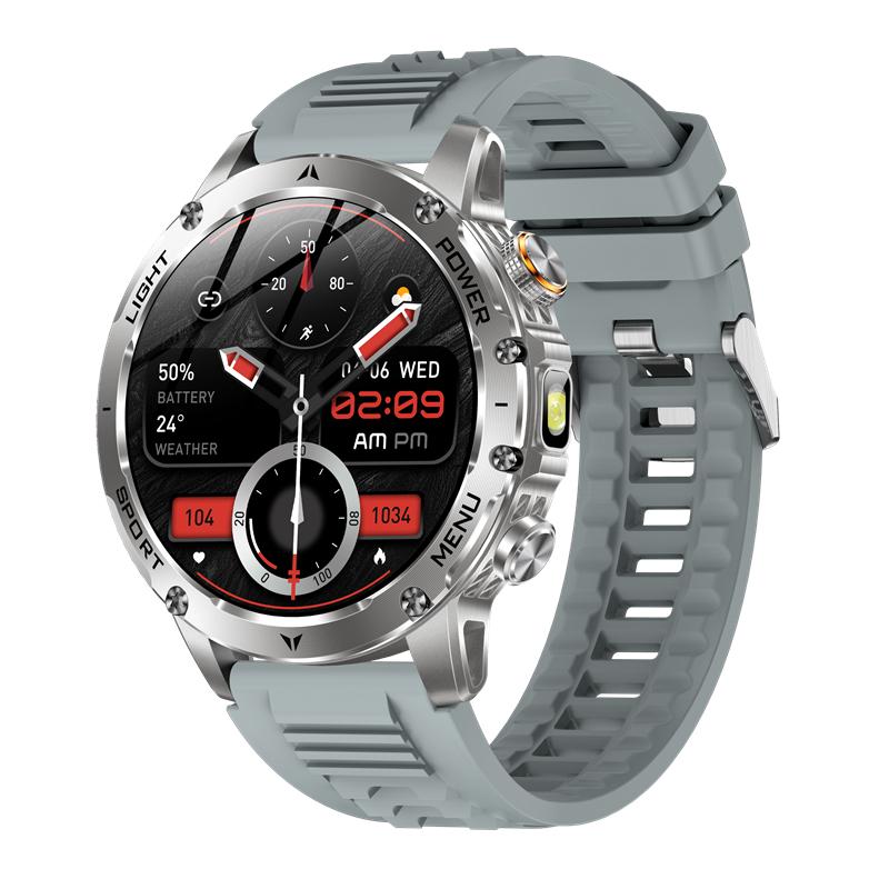 AK87 Men Outdoors Smart Watch Flashlight Multi-Sports Fitness Tracker Bluetooth Calling 1000Mah Large Battery Smartwatch