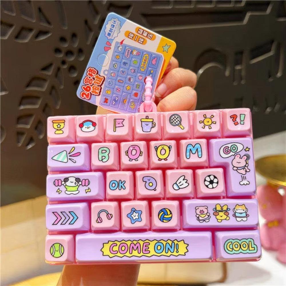 Creative Design Decompression Button Toy 26 Key Keyboard Keychain  Bag Accessory