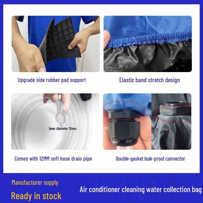 Wall-Mounted Air Conditioner Cleaning Bag with Water Collection