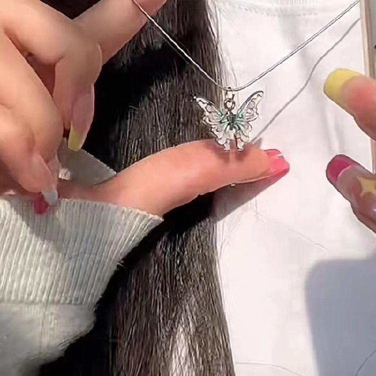 Butterfly Necklace Korean Style Butterflies Snake Bone Chain Statement Jewelry