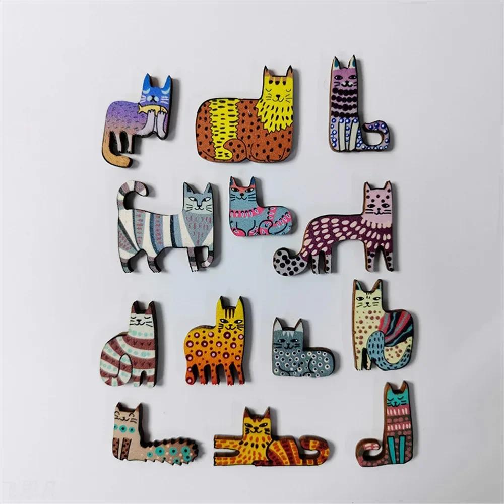 Kids Creative Cat Shape Puzzles Wooden Mini Irregular Shape Cat Animal Puzzles Table Games Montessori Thinking Education Toys