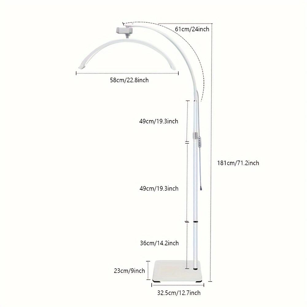 Eyelash lamp with remote control and phone stand, half moon lamp, floor lamp for tattoo eyebrow facial treatment salon, multi-an