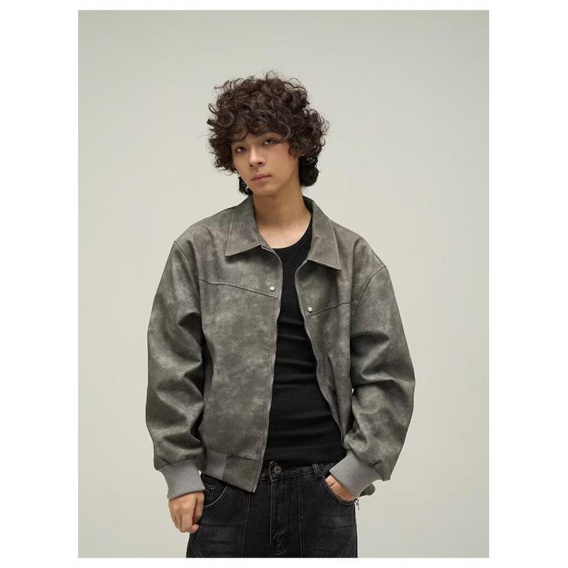American Retro Distressed Men's Jacket, 2024 Spring/Autumn Collection - Trendy, Loose, and Versatile
