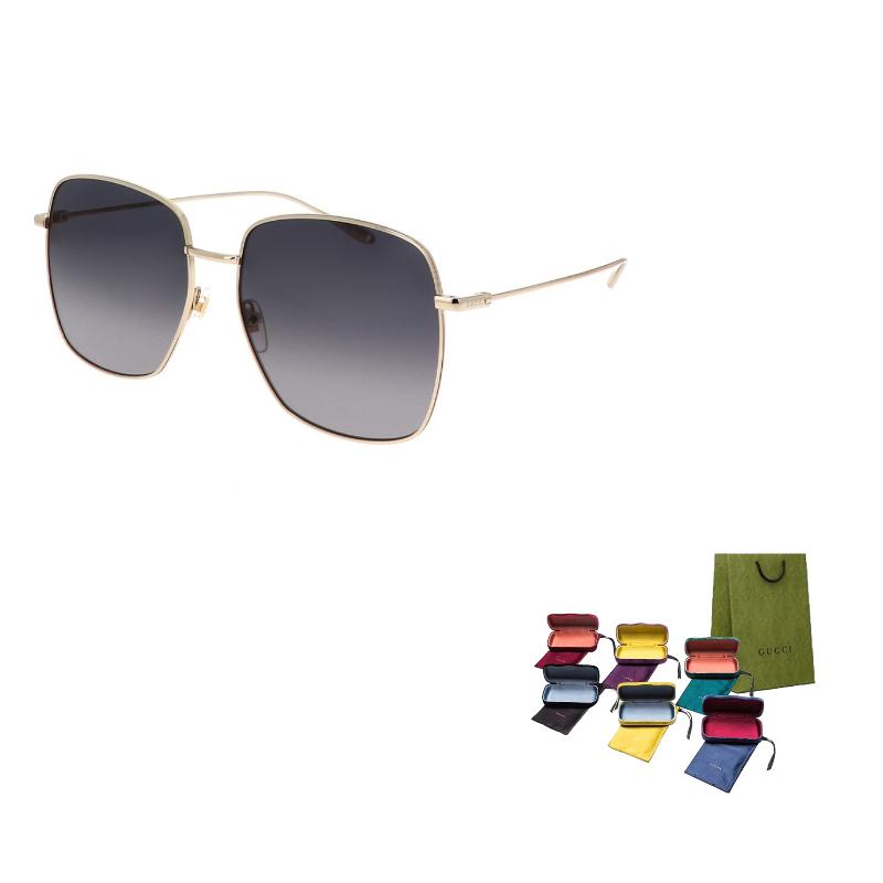 GUCCI Metallic Gradient Lenses Sunglasses Gold Square Frame Women's Metallic Square Sunglasses