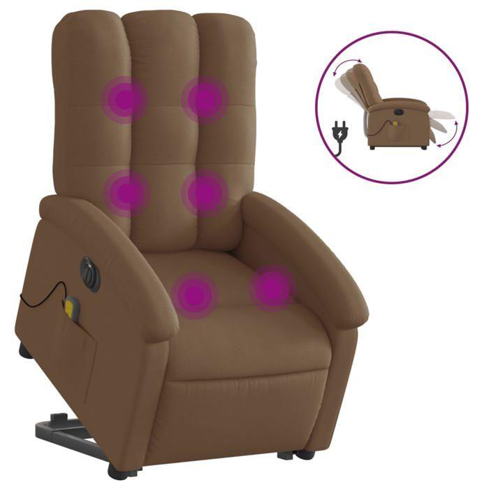VidaXL Electric Massage Recliner, Relaxation Chair with Adjustable Backrest and Footrest, Seat of 3204132