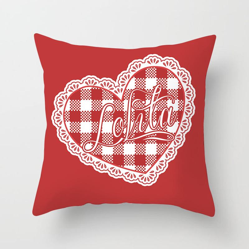 New Red Plaid Printed Pillowcase Home Fabric Sofa Pillow Cushion Cover