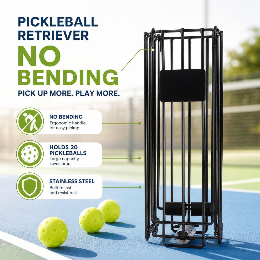 Stainless Steel Pickleball Ball Picker Tennis Balls Collector Pickleball & Tennis Training