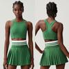 Sports Fitness Yoga Wear Suit Female Exposure-Proof Skirt Pocket Tennis Skirt Quick-Drying Shockproof Beauty Back Exercise Bra