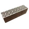 Rectangle Shape Wooden Block Hand Carved Stamp Geometrical Design Decorative
