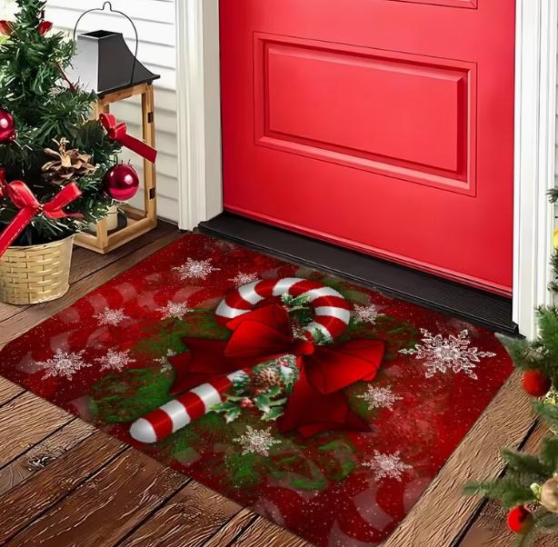 1pc Christmas Theme Doormat Non-Slip Mat Santa Claus Christmas Decoration Area Rug Merry Christmas Christmas Party Decorations