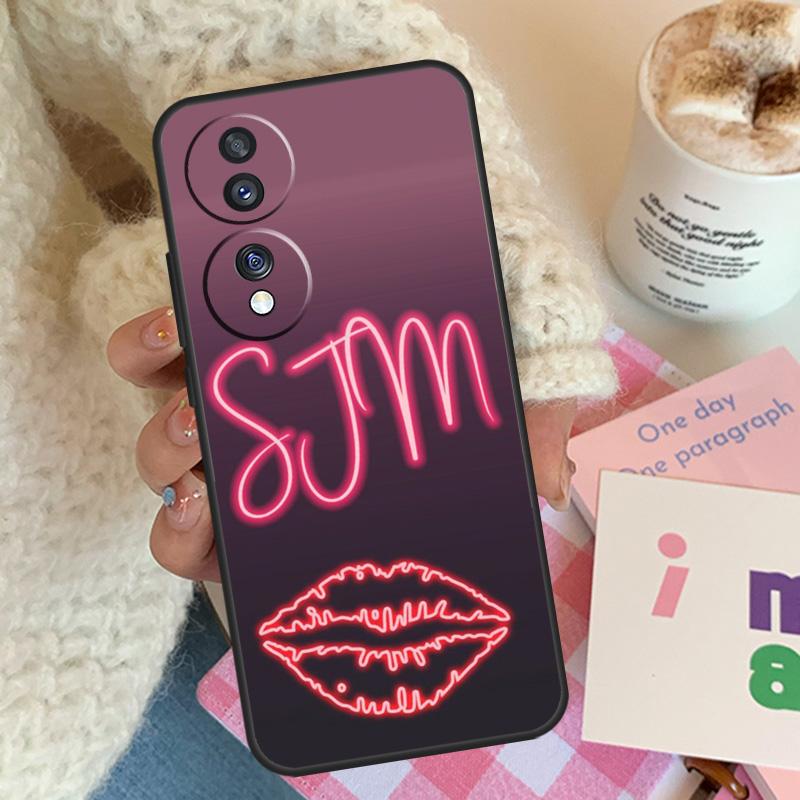 

PERSONALISED NEON CUSTOM NAME INITIALS Case For Honor X8 X6 X7 X9 Magic 4 5 Pro 50 70 90 Lite 8X Honor X9a X6a X7a X8a X9b Cover Honor X6