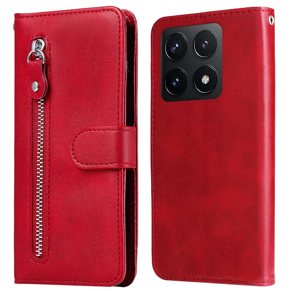 For Xiaomi 14T Case Zipper Wallet Calf Texture PU Leather Phone Cover