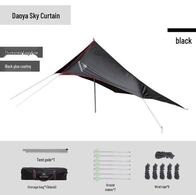 Mountain Guest Wood Canopy: Large Outdoor Rainproof Sunshade Shelter for Camping