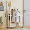 Double-pole Coat Rack Elevated Design Floor Standing Modern Minimalism Clothes Rack Sponge Holder Metal Dustproof Clothing Rack