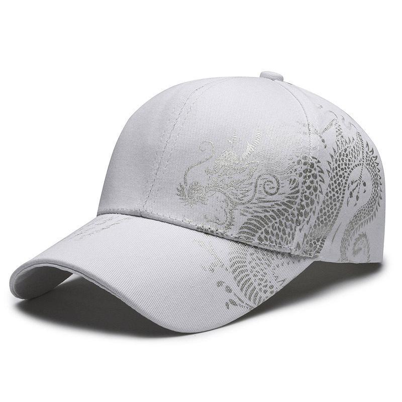 1Pcs Cotton Baseball Cap With Chinese Dragon Print Adjustable Strap Multiple Colors For Daily Wear Outdoor Sports Hiking