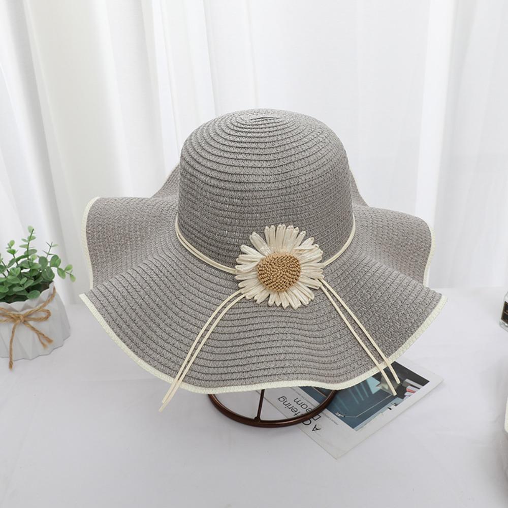 Wide Brim Bohemian Straw Hat Spring Summer Women's Sun Hat Trendy Folding Straw Hats  Vacation