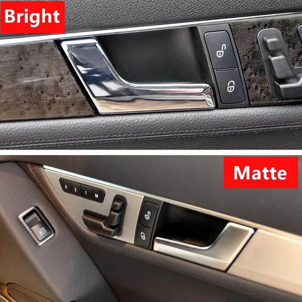 Car Styling For Mercedes Benz C-Class C200 W204 GLK X204 With Chrome Interior Inner Door Handle Panel Pull Trim Cover 2047201171