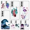 Flamingo Neon Flower Wave Art Phone Case For Samsung Galaxy S23 S22 Ultra S20 S21 FE 5G S10 S10E S9 S8 Plus 4G Soft Clear Cover