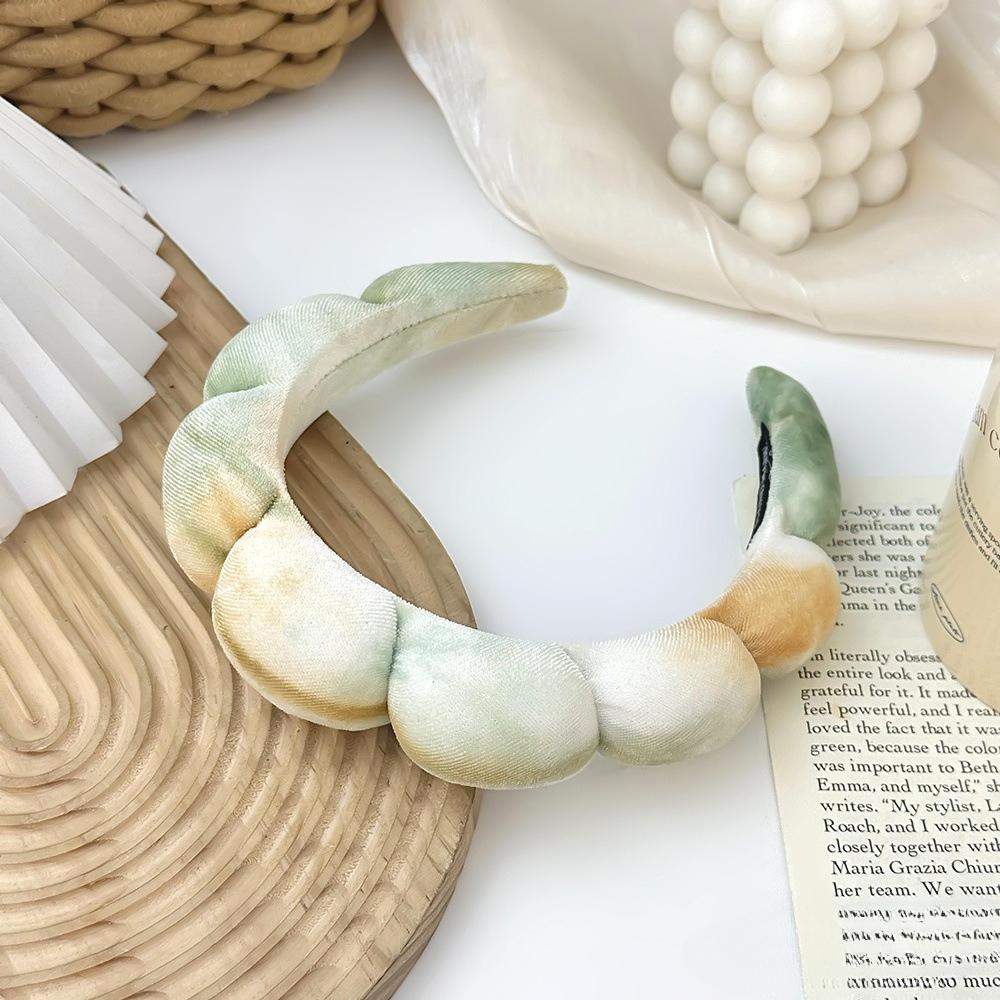 

Модные бархатные градиентные пышные повязки на голову, аксессуары для волос, повязка для макияжа, повязка для спа-процедур, для умывания, макияжа, душа, ухода за кожей