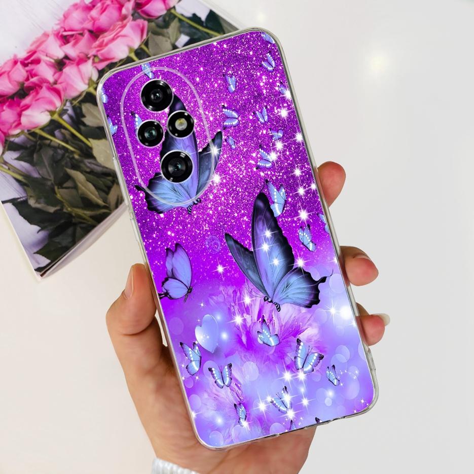 For Honor 200 Pro Case ELP-AN00 Cute Cat Painted Cover Clear Silicone Phone Case For Honor 200 Lite Honor200 Pro Soft TPU Fundas