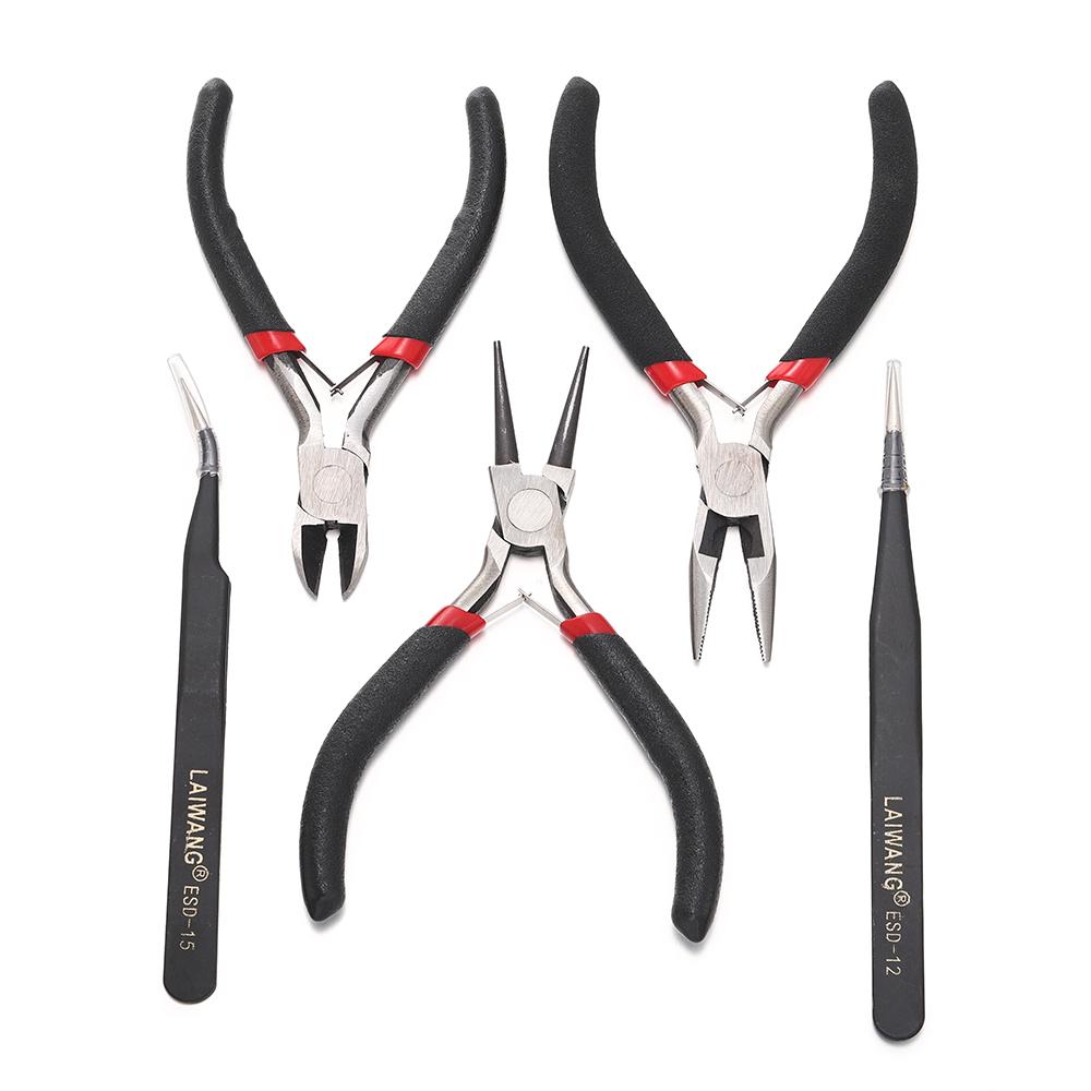 5Pcs/Set Round Nose Pliers Jewelry Pilers Tweezers Jewelry Tools Kit for DIY Jewelry Making Accessories Supplies