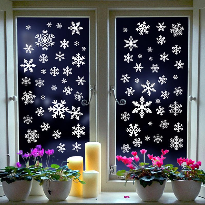 Weihnachts-Schneeflocken-Haftfolien - Neujahrs-Fensterdekorationen für Einkaufszentren und Türdisplays