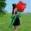 Hand-held Aluminum Film Rose Balloon Large Size Red Color Balloon Simulation Design Foil Balloon Mother's Day