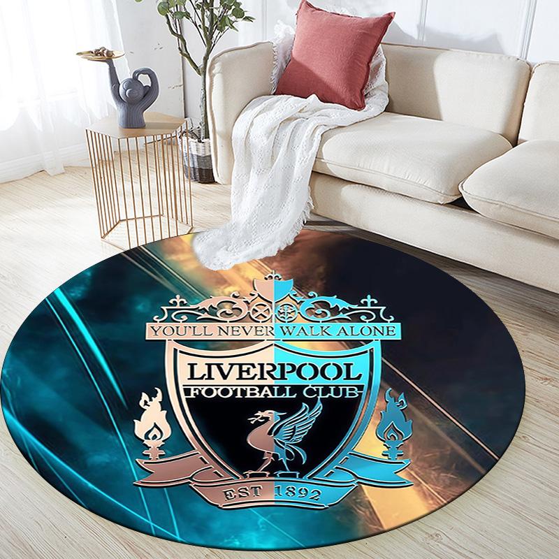 Liverpool Football Club3 Round Area Rug,Carpet Rug for Living Room Bedroom Sofa Playroom Decor,Non-slip Floor Mat
