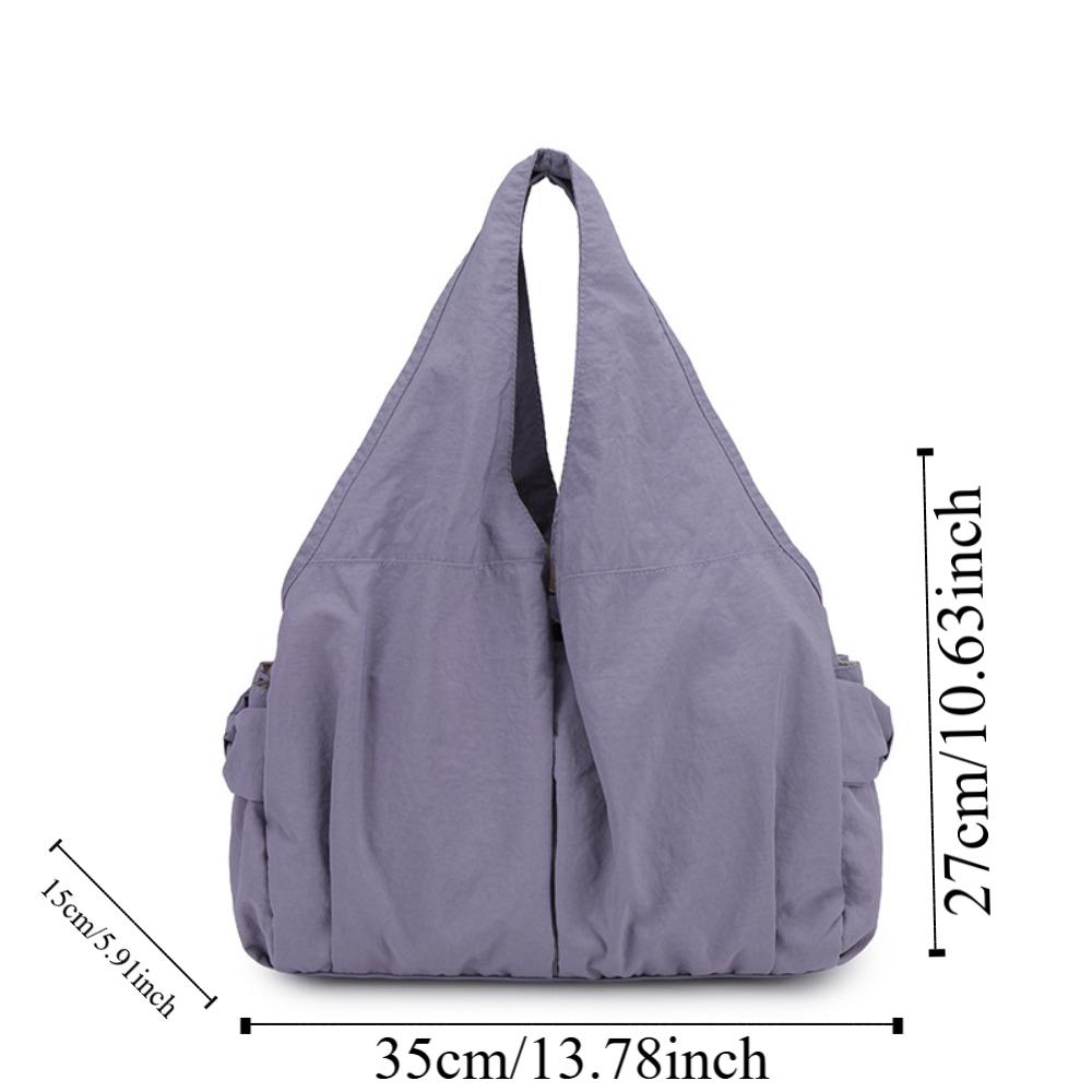 Multi-Pocket Nylon Shoulder Bag Casual Storage Pouch Underarm Bag Large Capacity Tote Bag  Daily