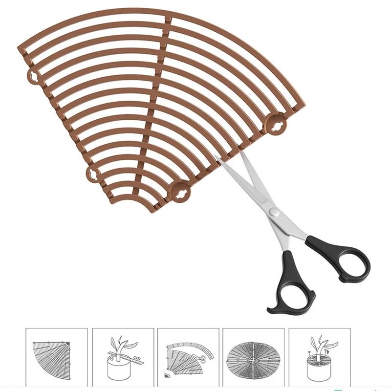 1PC Plant Pot Soil Guard with Nails Grid Baby Safety Home Plant Protector Repel Cats  Garden Netting Mesh Plant Cover
