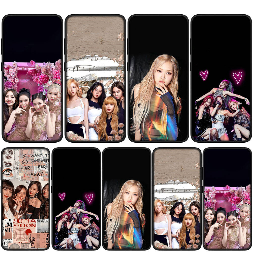 Cover per iPhone 17 16 15 Xiaomi Poco Redmi Note 14 13 12 11 Pro Max Samsung Galaxy S25 S24 9 OPPO Huawei Jennie Nera Lisa Rosa Jisoo Rosa Custodia per Telefono