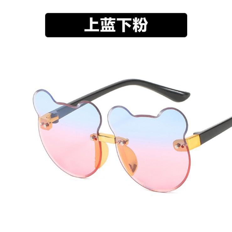 Fashion Summer Outdoor Travel Skiing Sunglasses Cartoon Bear Sunglassess for Boy Girl Children Rimless Casual Sunglasses UV400