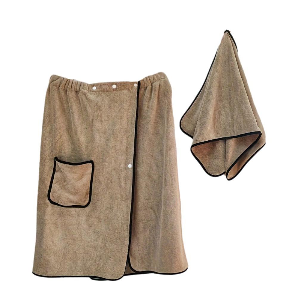 Coral Fleece Wearable Towel Soft Comfortable Beach Wrap Thick Design Bath Skirt  Pool Use