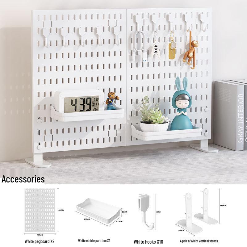 Desktop DIY Pegboard: Large Accessory Holder for Office or Home Desk, Clamp-Standing Storage, Hanging Rack, Countertop Decoration Display.