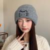 Imitation Wool Woolen Hat for Women Japanese Style Cute Cat Pullover Hat Showing Face Small Autumn and Winter Warm Ear Protection Knitted Hat Trendy