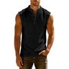 Ärmelloses Henley-Tanktop für Herren Breite Träger Lockerer Schnitt Atmungsaktives Muskelshirt für Laufen Fitnessstudio Training