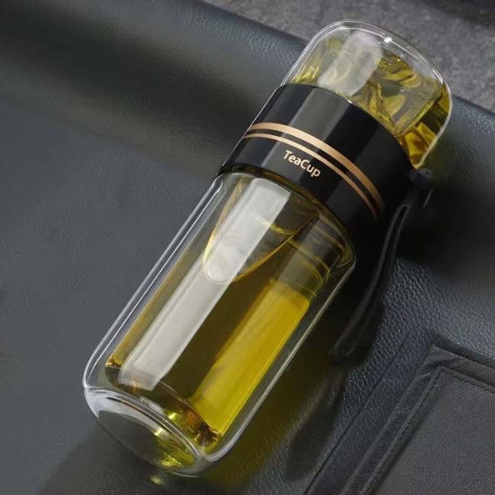 Round Mouth 450ML Tea Bottle Borosilicate Glass Handhold Portable Bottle  Business Gift