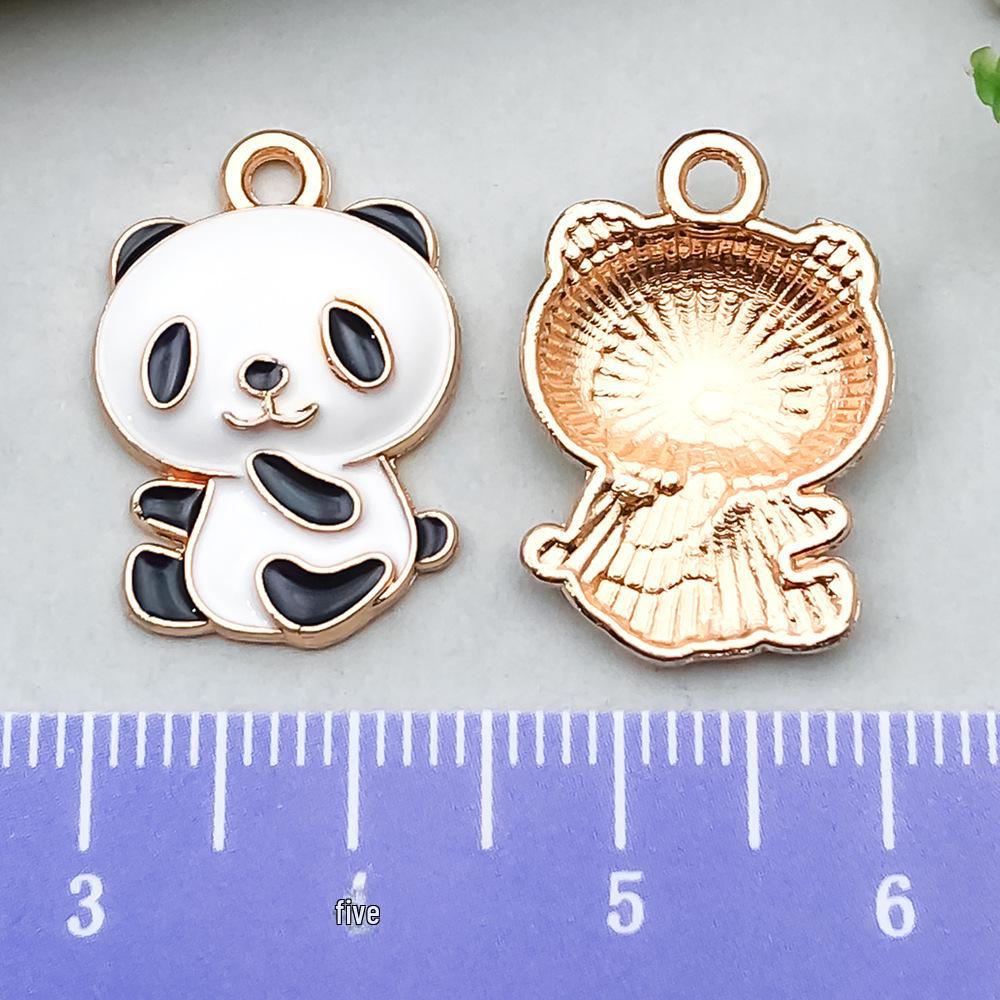 Panda Bamboo Oil Drop Alloy Earrings & Keychain Pendant Jewelry - Chinese Style Accessories