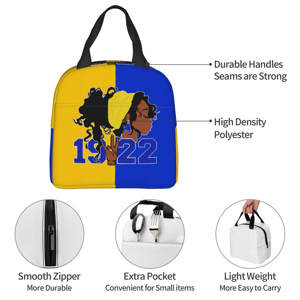 SGRHO Sigma Gamma Rho Insulated Lunch Bag for Leakproof African American Sorority Cooler Thermal Lunch Box Beach Camping Travel